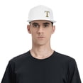 thumbnail image 4 of ZICANCN Alphabet T Pattern Baseball Caps, Trucker Hats for Men And Women, Adjustable Breathable Flat Caps, White, 4 of 6