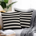 thumbnail image 2 of White Black Striped Outdoor Pillow Covers Set of 2 Simple Stripes Linen Texture Vintage Waterproof Throw Pillow Case Decorative Square Cushion Cover for Patio Couch Garden Balcony, 20"x20", 2 of 9