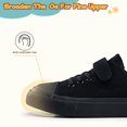 thumbnail image 3 of Toddler Shoes for Girls Boys Low Top Kids Canvas Sneakers Classic Adjustable Strap Casual Shoes Comfy Fashion Running Walking Sneaker Indoor Outdoor, 3 of 6