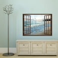 thumbnail image 3 of IDEA4WALL Fake Brown Window Beach Peel and Stick Wallpaper Removable Wall Mural Sticker Decal, 3 of 4