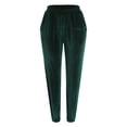 thumbnail image 2 of Gibobby Pantalones deportivos para mujer invierno Pantalones casuales rectos con cintura elástica de color sólido para mujer(Verde,G), 2 of 5