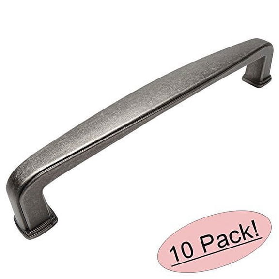 Cosmas 4392-128WN Weathered Nickel Modern Cabinet Hardware Handle Pull - 5" Inch (128mm) Hole Centers - 10 Pack