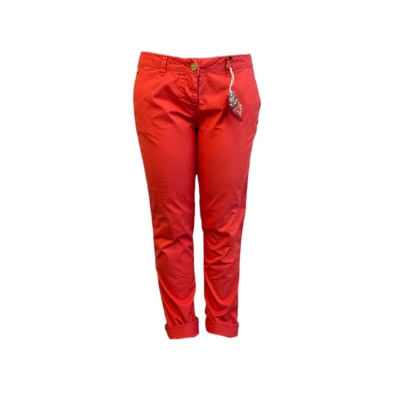 Maison Scotch Women's Lightweight Straight Leg Chinos Pants, Red, 30/32