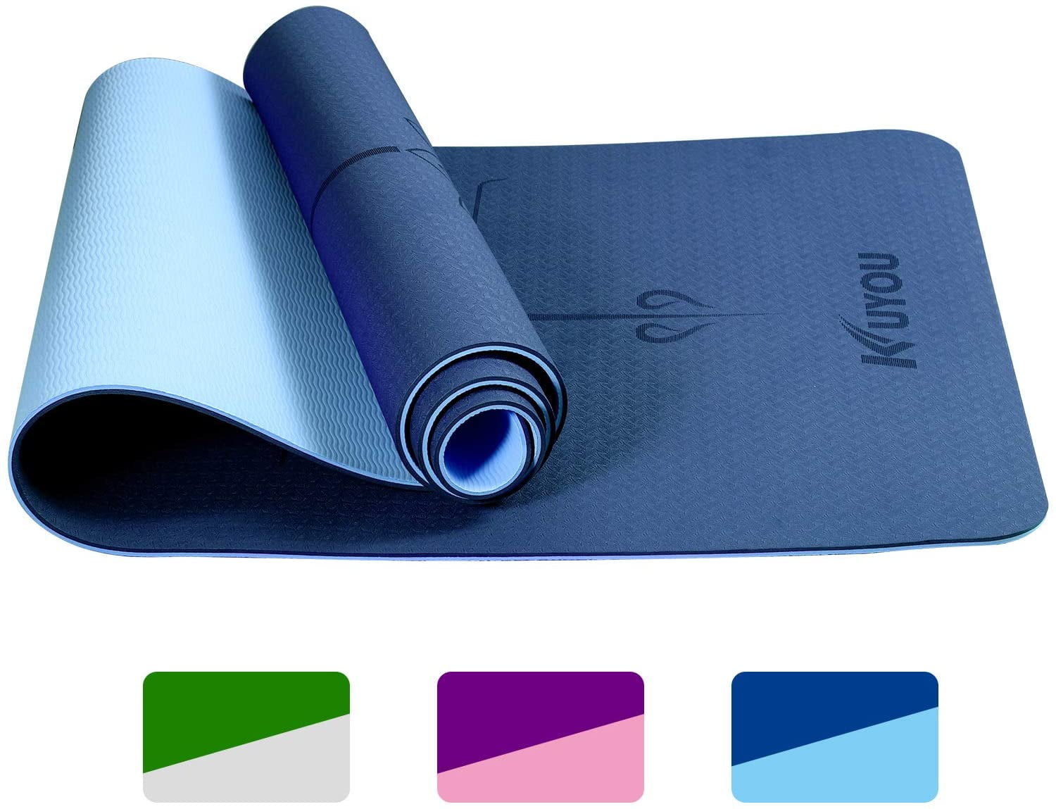 183x59x0.6cm ATIVAFIT Non Slip TPE Yoga Mat Eco Friendly Exercise & Workout Mat with Carrying Strap Types of Yoga Extra Large Exercise 