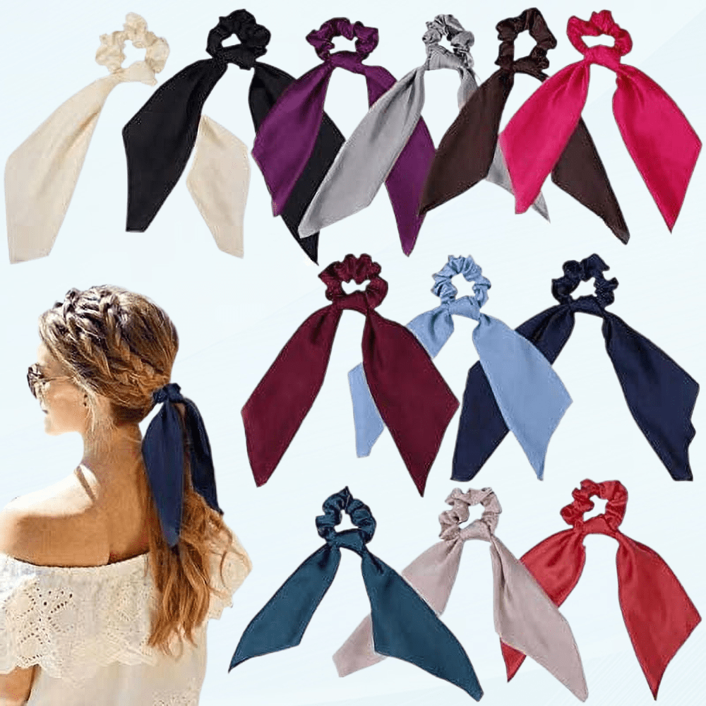 MINKUROW 6 Pcs Hair Scarf Hair Scrunchies Bow Scrunchies