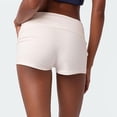 thumbnail image 7 of Only Moment Womens Fold Over Shorts Threadcloth Elastic Low Rise Y2K Micro Shorts Lounge Pajama Bottoms Skinny Mini Sleepwear White,S, 7 of 7