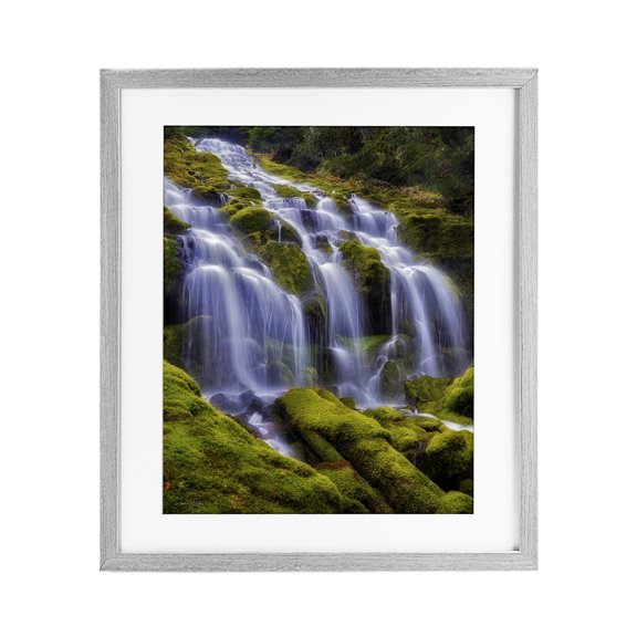 Stupell Industries Coastal Upper Proxy Falls Gray Framed Print Under Glass, 13 x 16, by Dennis Frates