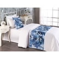 thumbnail image 2 of Stem Pattern Bed Runner Set, Retro Wave Colors Flowers Vintage Pattern Grungy Aura Art Neutral, Decorative Bedding Scarf & a Pillow Sham for Hotels Homes, Twin, Lavender Blue Ceil Blue, by Ambesonne, 2 of 3