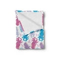 thumbnail image 2 of Octopus Soft Flannel Fleece Throw Blanket, Cartoon Marine Animals with Various Colors Heart Shapes Love Themed Image, Cozy Plush for Indoor and Outdoor Use, 70" x 90", Lilac Pink Blue, by Ambesonne, 2 of 5