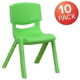 thumbnail image 3 of Green Plastic Stackable School Chair with 12" Seat Height,PK10, 3 of 9