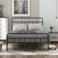 thumbnail image 2 of Full Size Metal Bed Frame with Headboard and Feetboard, No Spring Box Needed, Black, 2 of 7