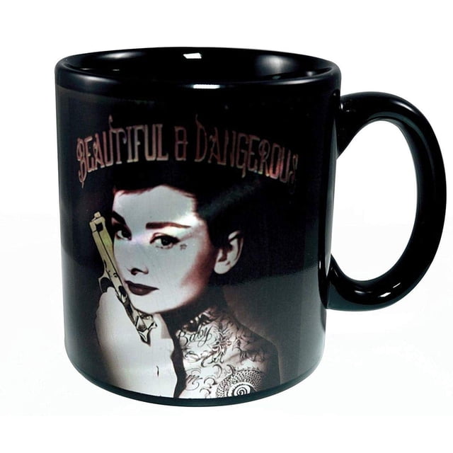 Taza de café Just Funky Audrey Hepburn Beautiful de cerámica de 600 ml