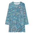 thumbnail image 2 of Flower Polka Dot Paisley Loose Dress Evening Dress Summer Dresses for Women Luxury Dress Long Sleeved Dress, 2 of 4
