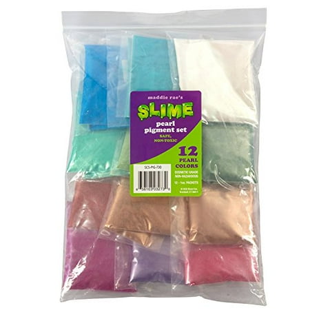 - Maddie Rae's Pearl Pigment Powder, Variety Pack- 12 - Large 28g Packages, Great for Slime making