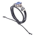 thumbnail image 3 of Pulseras Azules De Mal De Ojo Estilo Turco, Longitud Ajustable, Joyería De Cuero Tejida A Mano Para Hombres, 3 of 7