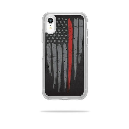 Skin for OtterBox Symmetry iPhone XR Case - Thin Red Line | Protective, Durable, and Unique Vinyl Decal wrap cover | Easy To Apply, Remove, and Change