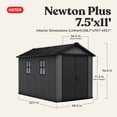 thumbnail image 2 of Keter Newton Plus 7.5x11 ft. Durable Resin Outdoor Storage Shed With Heavy Duty Floor and Locking Door, Grey, 2 of 19