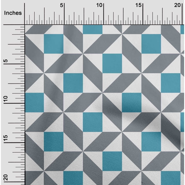 oneOone Cotton Cambric Fabric Triangle|Parallelogram & Square Geometric Fabric Prints By Yard 56 Inch Wide