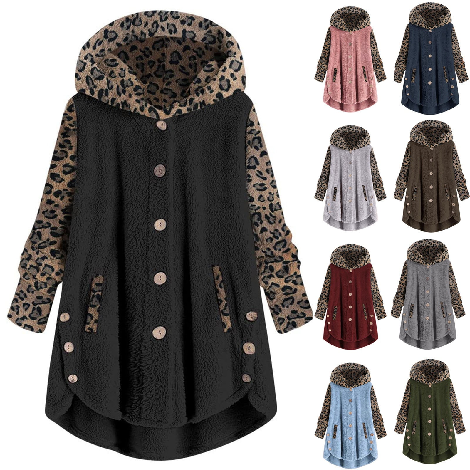 Patlollav Clearance Womens Coat Plus Size Winter Warm Plush Jacket ...