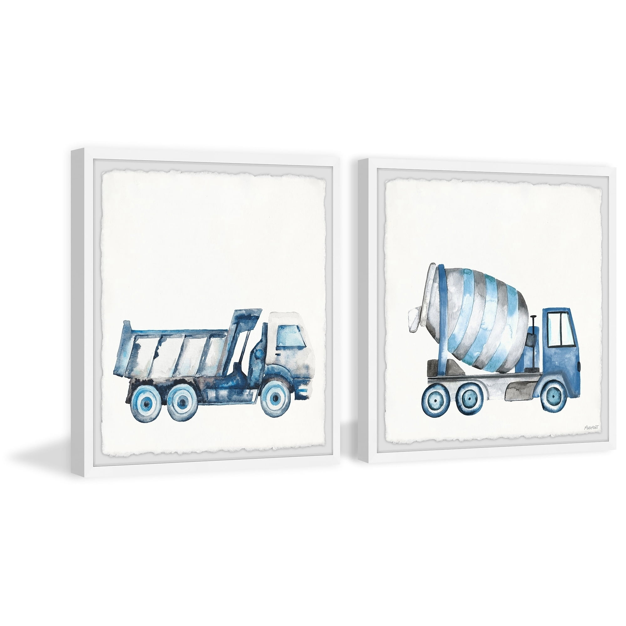 Marmont Hill Printed Construction Framed Art Prints, Set of 2