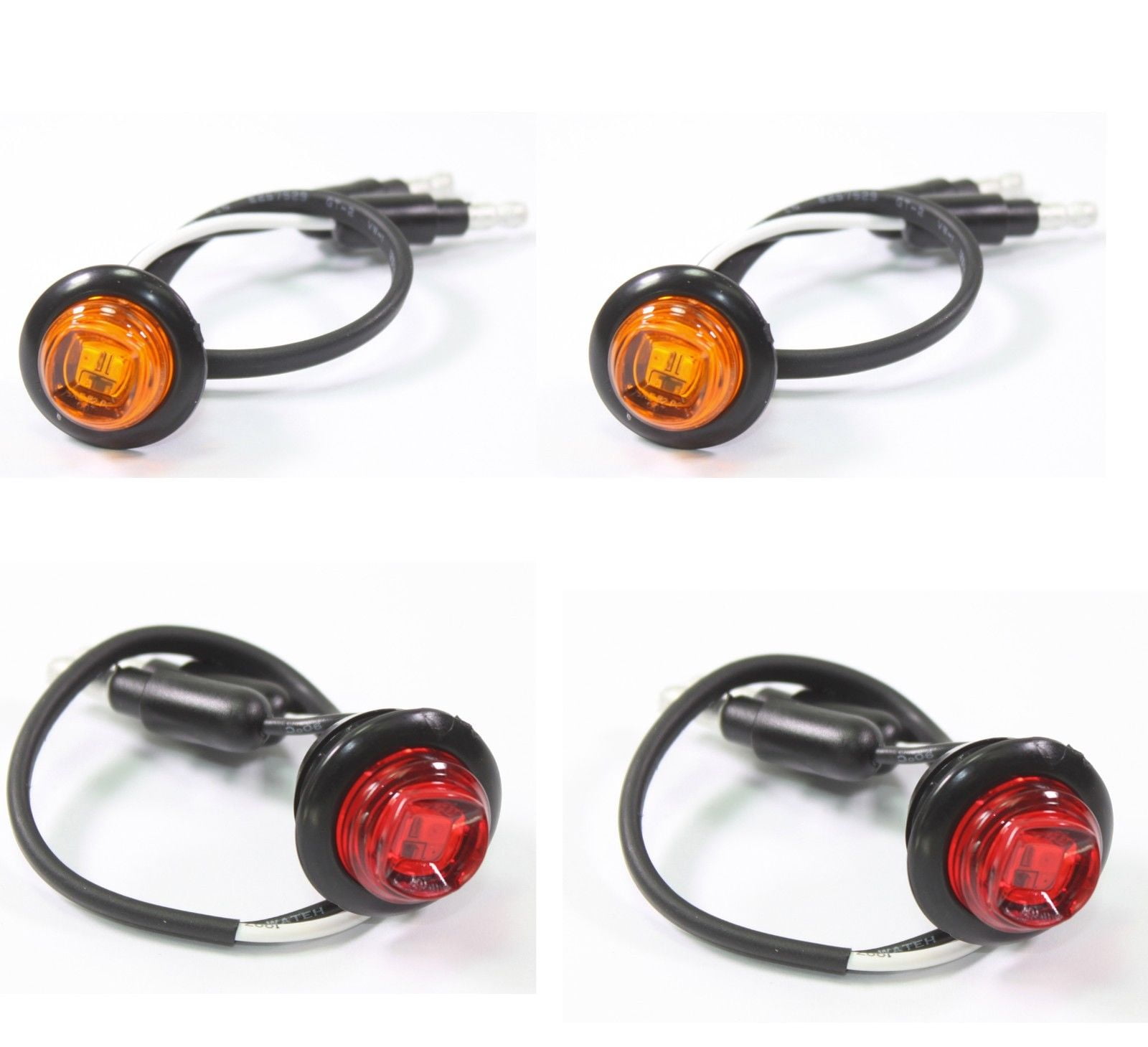 Qiilu 14Pcs Amber/Red Marker LED Light Roof Rear Side Lights Lamp Compatible with Trailer Truck SUV 7Pcs Red+7Pcs Amber 