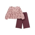 thumbnail image 2 of Modern Moments by Gerber Toddler Girl Top and Wide Leg Pant Outfit Set, 2-Piece, Sizes 12 Months - 5T, 2 of 14