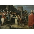 thumbnail image 2 of Adriaen van Stalbemt 14x11 Black Ornate Wood Framed Double Matted Museum Art Print Titled: Tamar Being Led to the Stake, 2 of 5