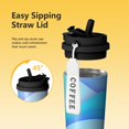 thumbnail image 3 of 18oz Travel Coffee Mug, 316 Stainless Steel Vacuum Insulated Tumbler with 2-in-1 Straw Lid & Strap, Abstract Geometric Print, 3 of 6