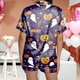 thumbnail image 4 of Hpapadks Halloween Women Pajama Sets Pumpkin Graphic Short Sleepwear 2 Piece Holiday Outfits Womens Pjs Sets Purple, 4 of 5