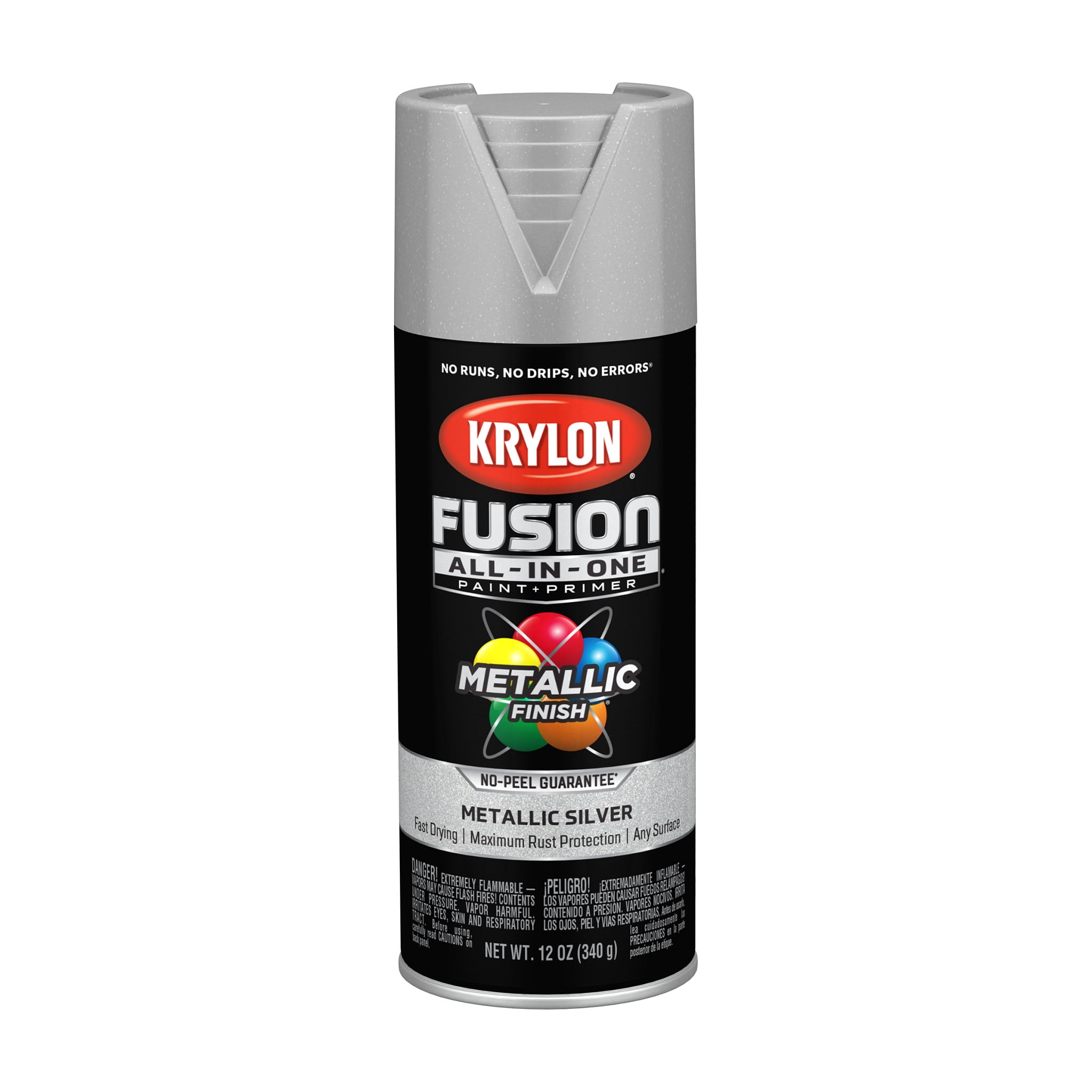 (6 pack) Krylon K02773007 Krylon Fusion All-In-One Metallic Silver Metallic 12 oz Spray Paint, Multi-Surface, (1 Piece, 1 Pack)