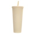 thumbnail image 1 of Casewin 24 Oz Studded Matte Black Tumbler with Lid and Straw - Reusable Plastic Cold Drink Cup, 1 of 6