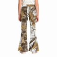 thumbnail image 5 of Grblisyd Girls Uniform Pants Kids Stretchy Elastic Waist Camo Maple Leaf Print Flare Pant with Pockets for 5-15 Years, 5 of 6