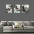 thumbnail image 2 of 3 Panel Canvas Wall Art Prints Black and White Grey Abstract Modern Framed Gold Fluid Lines Ink Painting Marbling Picture Home Bedroom Decor Print Poster Contemporary Hanging Artwork (12X16), 2 of 5