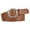Coffee, variant on A And Versatile Wide Belt with Solid Color Square Buttons And for Ladies Men's Adjustable Belt