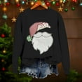 thumbnail image 2 of FYEGRE Chandail à Col Rond à Manches Longues Sans Capuche pour Femme, Imprimé, Haut Confortable, Décontracté, Doux, Vêtement de Sport, Tenue Festive pour les Fêtes, Noir G, 2 of 3