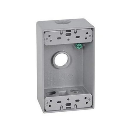 - Hubbell Electrical Products FSB50-4 Gray Weatherproof 1-Gang Rectangular Outlet Box