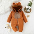 thumbnail image 2 of DHFJKG Baby Boys Girls Thick Fuzzy Jumpsuit Long Sleeve Hooded Zipper Onesie With Cartoon Lion Shape For Unisex 0-18 Months Home Comfort Jumpsuits, 2 of 8