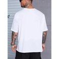 thumbnail image 2 of [Minimalist Style] Men's Black Cotton Casual Short Sleeve T-Shirt with Stylish White Cross Print - Soft, Breathable, and Comfortable for Casual Attire, 2 of 4