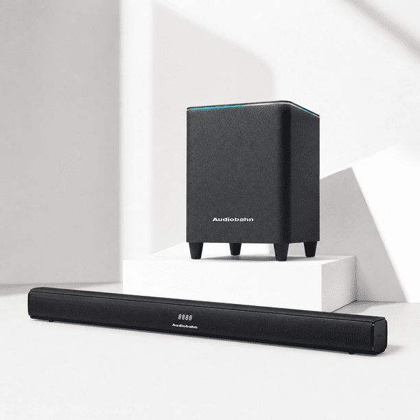 Barra de sonido 2.1 con subwoofer alambrico 600w Audiobahn ASBAR1100PACK