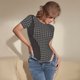 thumbnail image 3 of Fotbe Vinyl Records Body de Mujer con Cuello Redondo y Mangas Cortas, Sin Mangas Ajustado, Suave, Cómodo y Básico-Small, 3 of 7