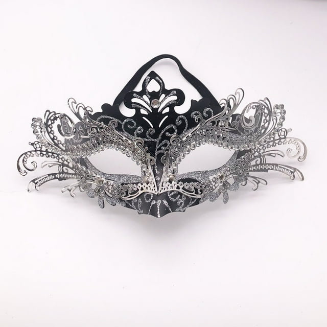 Masquerade Mask For Women, Colorful Painting Rhinestone Inlaid Metal Half Face Cover Cosplay Costume For Cosplay Theme Party