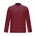 thumbnail image 1 of RXIRUCGD Chemise Homme Affaires Col Rabattu Bouton Perçage Manches Longues, Rouge, Taille : S, 1 of 5