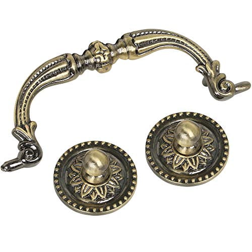 Utopia Alley 10pcs Medici Drop Center-to-Center Pull, Antique Brass, 3.78 in. Center- to-Center
