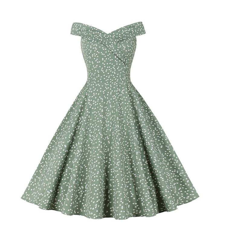 Off the shoulder 50s dress sales