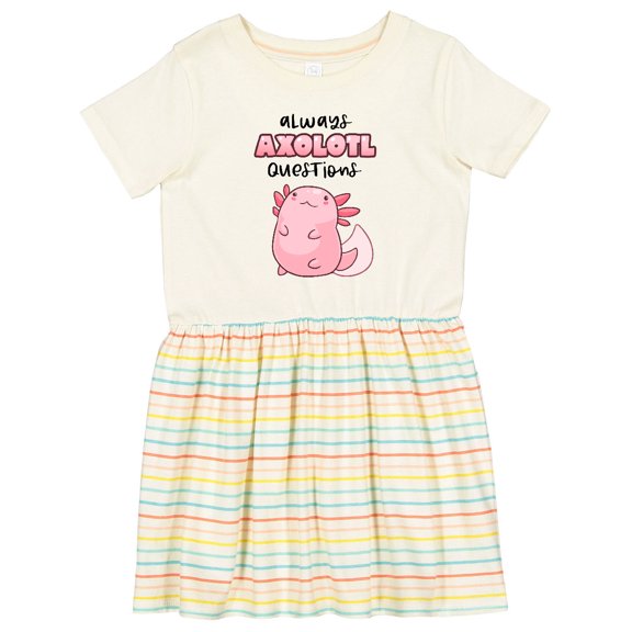 Inktastic Always Axolotl Questions Cute Curious Axolotl Girls Toddler Dress