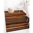 thumbnail image 2 of Unique Loom Barista Abstrait Rayures Zone Tapis 5' x 8' Rectangulaire Multi/Beige, 2 of 10