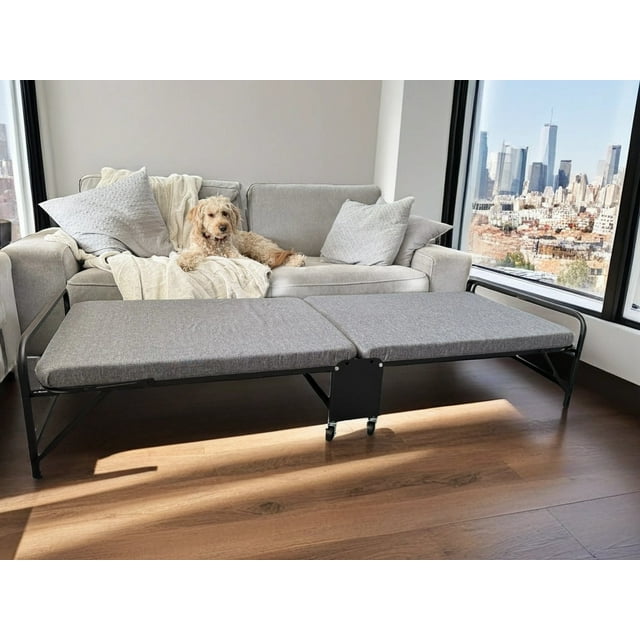 Nola Home Lit Pliant avec Matelas en Mousse, Lit Escamotable pour Adultes et Enfants, Lit Portable avec Roues Verrouillables