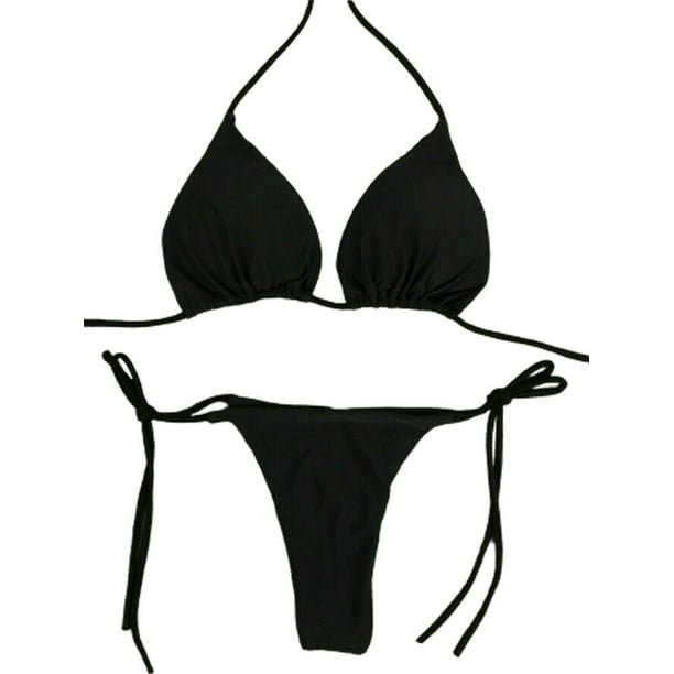 Diconna Women Swimwear Micro Bikini Set Tie Side G-String Thong Beach ...