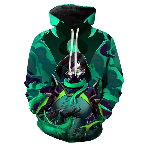 Sudadera con capucha con estampado 3D de Valorant para hombre y mujer, estilo informal, de talla grande