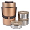 thumbnail image 3 of 2.3L Vacuum Lunch Box 304 Stainless Steel 3 Layers Prevent Leakage Insulated Food Container for Work TravelGold, 3 of 5